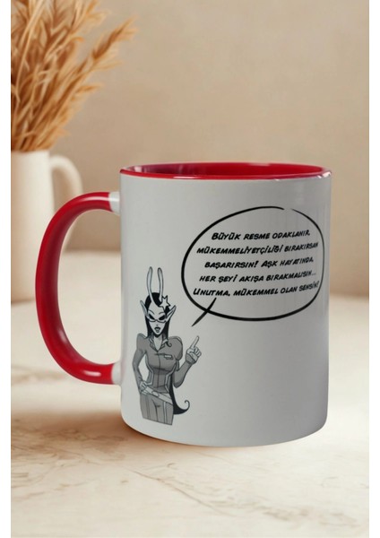 Başak Burcu Kupa Bardak | Burçlara Özel Porselen Kupa | Kırmızı Iç Renkli Hediye Kupa | Astrolojik Tasarım Kahve Kupası fiyatları