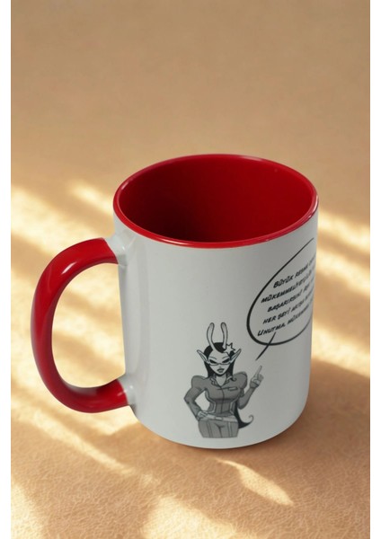 Başak Burcu Kupa Bardak | Burçlara Özel Porselen Kupa | Kırmızı Iç Renkli Hediye Kupa | Astrolojik Tasarım Kahve Kupası modelleri