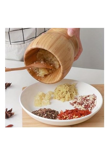 Bambu Havan ve Tokmak Seti, Büyük Boy Mutfak Havanı, Baharat ve Sarımsak Öğütücü ve Döveceği fiyatları