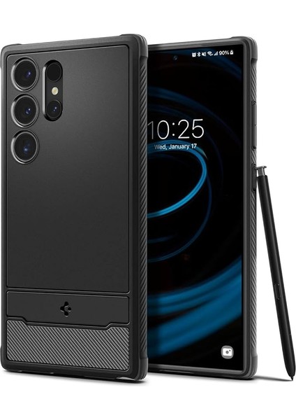 Galaxy S24 Ultra ile Uyumlu Kılıf Rugged Armor Matte Black - ACS07286