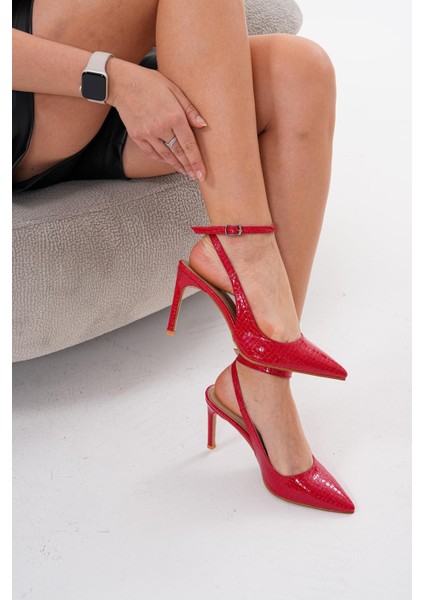 Kırmızı 8,5 cm Ince Topuklu Stiletto Ayakkabı fiyatları