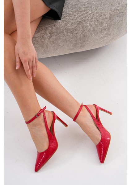 Kırmızı 8,5 cm Ince Topuklu Stiletto Ayakkabı modelleri