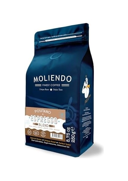 Moliendo Finest Coffee Positano Espresso Blend Kahve (Çekirdek) 250 G modelleri
