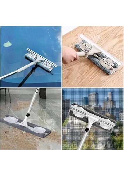 Döner Başlıklıteleskopik Camsil, Çekçek, Cam Silme Aparatı, Mop Gri (NKS131) fırsatları