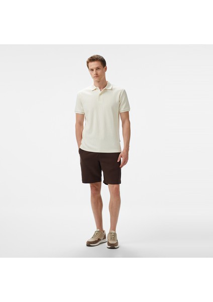 Erkek Ekru Slim Fit Polo Yaka T-Shirt modelleri