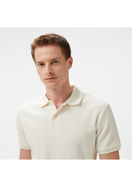 Erkek Ekru Slim Fit Polo Yaka T-Shirt fırsatları