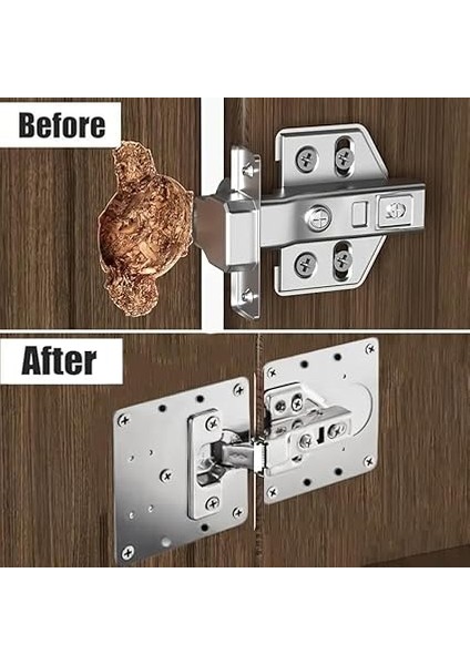 Çelik Menteşe Onarım Plakası, 9x9 cm Paslanmaz Çelik Mobilya Dolap Menteşe Plakası Kare modelleri