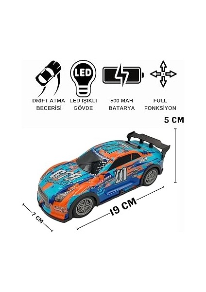 2.4 Ghz Rc Full Fonksiyon LED Işıklı Gövde 1:22 Şarjlı Uzaktan Kumandalı Drift Arabası (Turkuaz) fiyatları
