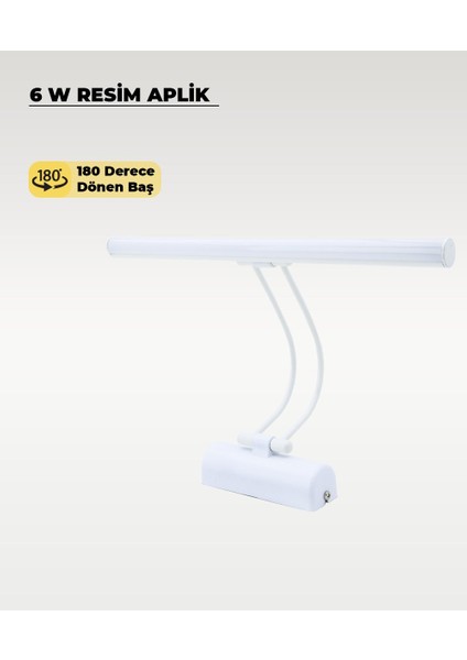 6W Beyaz Flüt Aplik 3200K (Sarı Işık)