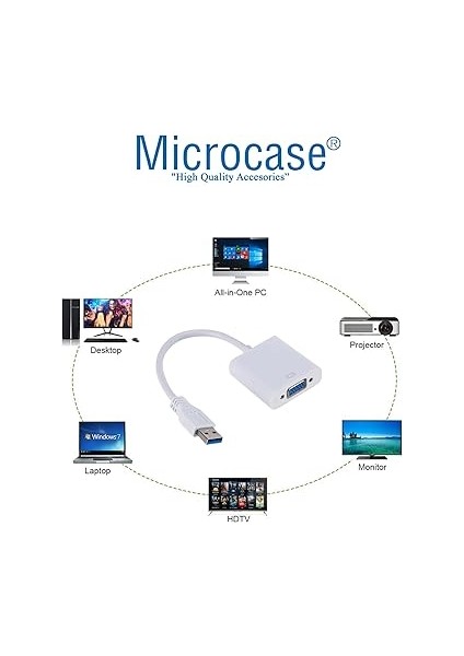 USB 3.0 To VGA Adaptör - 20 cm Beyaz (Usb 3.0 ve USB 2.0 Destekler) - AL2619 indirimleri