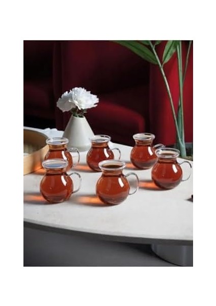 Life 6 Adet Ateşe Dayanıklı Kulplu Cam Keyifli Çay Bardağı Kupa Seti MIT1165 modelleri