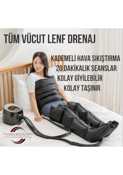 Hava Basınçlı 5 Odalı Bacak Kol Karın Giyilebilir Kontrol Panelli Lenf Drenaj Masaj Aleti modelleri