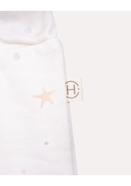 %100 Organik Pamuk Gots Sertifikalı Okyanus Desenli Bebek & Yenidoğan Pantolon - Ekru modelleri