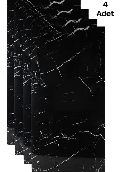 Siyah Mermer Desenli Kendinden Yapışkanlı Duvar Kağıdı - Banyo & Mutfak Yenileme modelleri