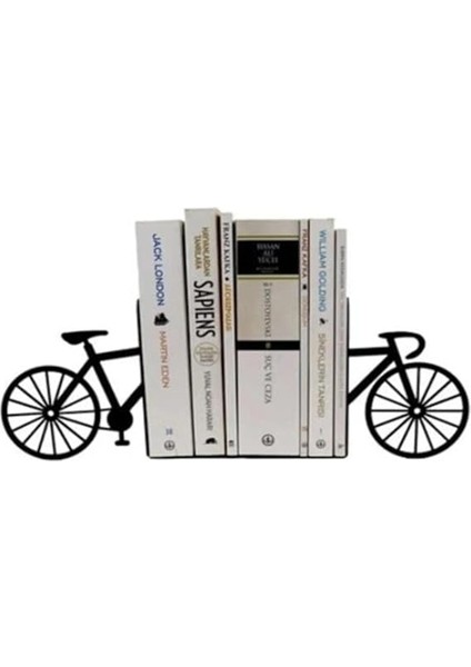 Dekoratif Bisiklet Desenli Metal Kitap Tutucu 2'li Paket indirimleri