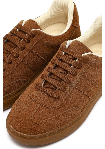 Kadın Taba Bağcıklı Kalın Tabanlı Süet Sneaker 25AFE145210