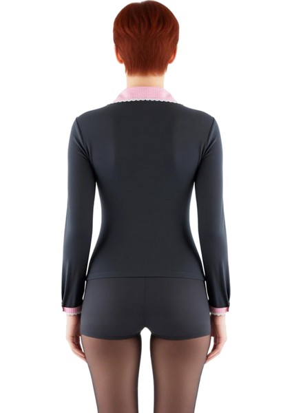 Kadın Fitted Uzun Kollu V Yakalı Dokuma Detaylı Örme Bluz Kaliteli Şık Rahat Modern Zarif Günlük fiyatları