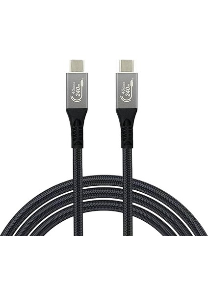 - USB 4 Hızlı Şarj, Data ve Görüntü Aktarım Kablosu - Type USB C Thunderbolt 4/3 Uyumlu, USB 4, 40GBPS Veri Aktarım, 240W Şarj Gücü, 8k 60Hz, 4K 144Hz / 120Hz / 60Hz, Hdr (1 Metre)
