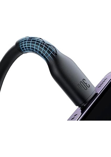 SA38-CL3 Easy-Travel Serisi 30 W Spiral Kablo Tip C Lightning Hızlı Şarj Veri Kablosu, Araç Için, 1,5 M Uzunluk, Siyah modelleri