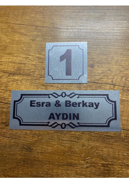 Kapı İsimliği Klasik Ev Dış Kapı İsimliği Çelik Kapı İsimliği Gümüş0008