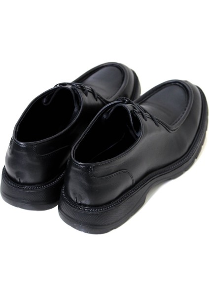 Deri Oxford Model Kalın Tabanlı Siyah Ayakkabı modelleri