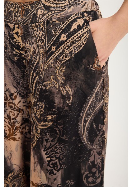 Şal Desenli Geniş Pantolon fırsatları