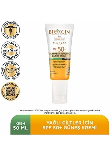 Bioxcin Sun Care Çok Yüksek Korumalı Yağlı Ciltler Için Güneş Kremi Spf 50+ fiyatları