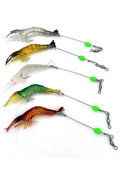 5 Adet Fosforlu Gerçekçi Silikon Karides Balık Yemi - Kutulu - 7,5cm 5,5gr modelleri