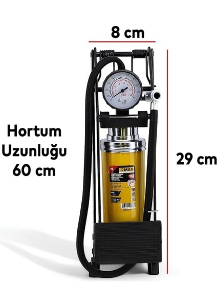 Kalın Pistonlu Ayak Tipi Pompa Tekli Teker Araç Bisiklet Top Bot Lastik Şambrel Şişirme Pompası fiyatları