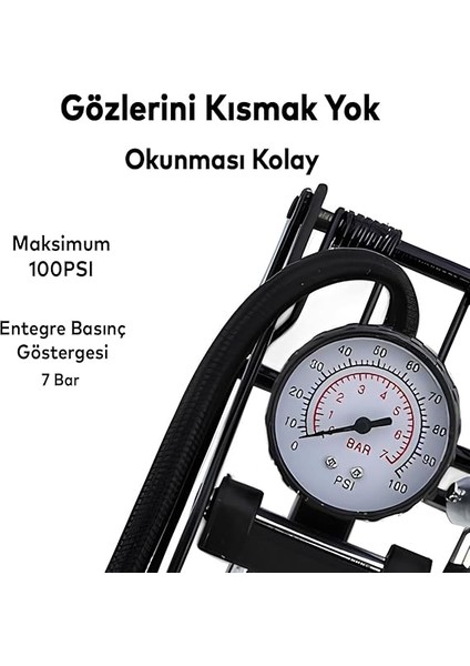 Kalın Pistonlu Ayak Tipi Pompa Tekli Teker Araç Bisiklet Top Bot Lastik Şambrel Şişirme Pompası modelleri