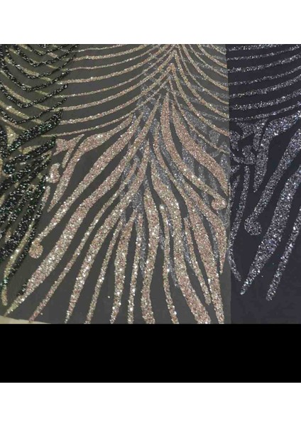 Zebra Desenli Payetli Simli Abiye Kumaşı - Özel Dikim Gece Elbisesi Kumaş modelleri