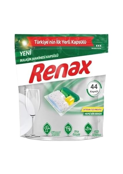Renax Bulaşık Makinesi Kapsül Deterjanı 22 Kapsül fiyatları