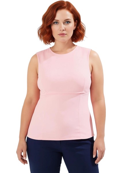 Büyük Beden V Yaka Kolsuz Dokuma Bluz Kadınlar Için Şık ve Konforlu Tasarım Kaliteli Şık Rahat