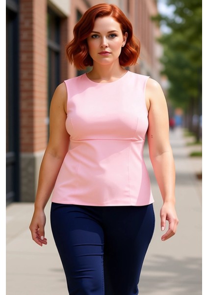 Büyük Beden V Yaka Kolsuz Dokuma Bluz Kadınlar Için Şık ve Konforlu Tasarım Kaliteli Şık Rahat modelleri