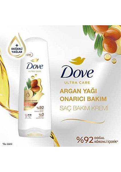 Dove Ultra Care Saç Bakım Kremi Onarıcı Bakım Argan Yağı 350 ml