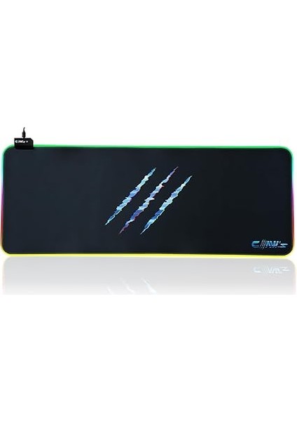 Raptor 80X30CM Mikrofiber Yüzey/kaydırmaz Kauçuk Zemin 360° Rgb Dikişli Xl Mousepad - Siyah fiyatları