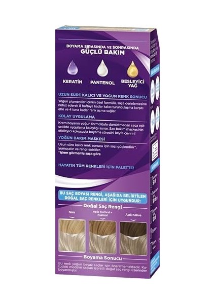 Palette Yoğun Göz Alıcı Renkler Renk Açıcı 10-1 Küllü Açık Sarı modelleri