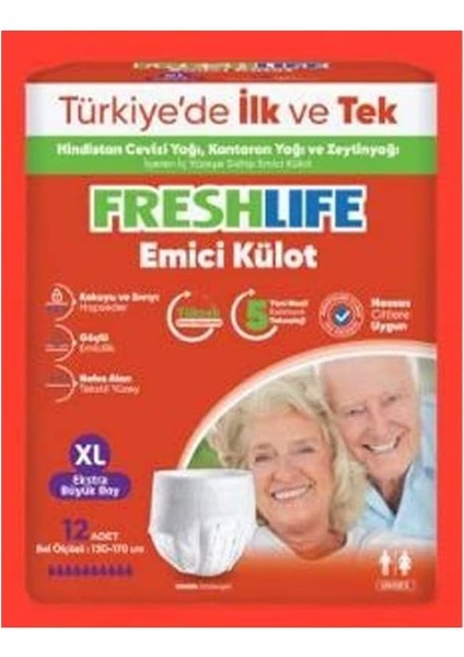 Freshlife Hasta Bezi Külot Extra Büyük 12&apos;li