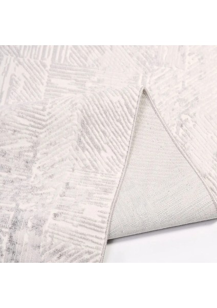 Lapice Modern Gri Beyaz Polyester Kaydırmaz Makine Halısı indirimleri