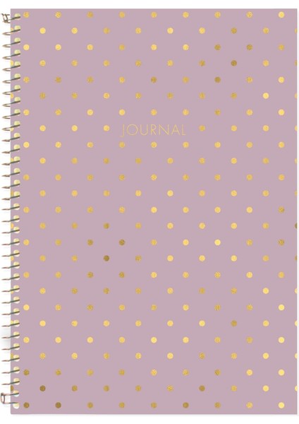 Puantiyeli Defter Çizgili Lila 17X24 cm