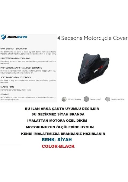 Lambretta V200 Special Motosiklet Brandası,branda,örtü-Siyah modelleri