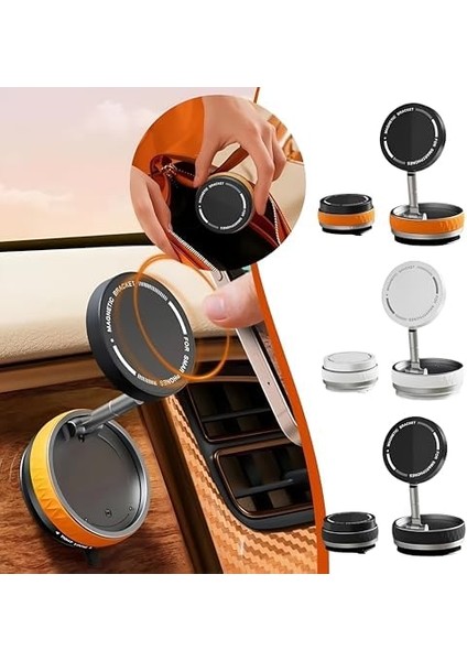Manyetik Araç Telefon Tutucu 360° Döner Başlık – Mekanik Vakumlu Güçlü Sabitleme, Silikon Kaymaz Tutuş, Mag-Safe Uyumlu, Tüm Serisi ile Uyumlu, Araç Içi Telefon Stand, Siyah fiyatları