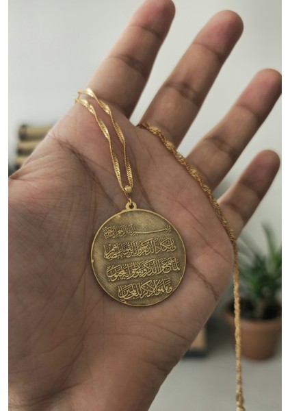 925 Ayar Gümüş 24 Ayar Altın Kaplama Nazar Duası Kolye