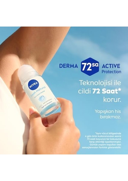 Nıvea Kadın Roll-On Deodorant Fresh Natural 50ML ve Mini Roll-On 25ML, 72 Saat Anti-Perspirant Terlemeye Karşı Koruma fiyatları