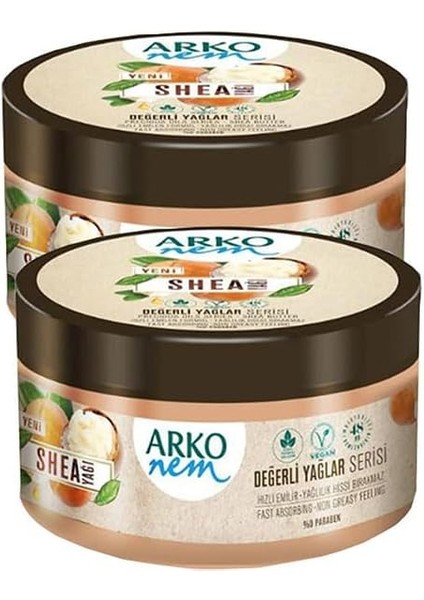 Arko Nem Değerli Yağlar Shea Yağı Nemlendirici Krem 250 ml x 2 Adet