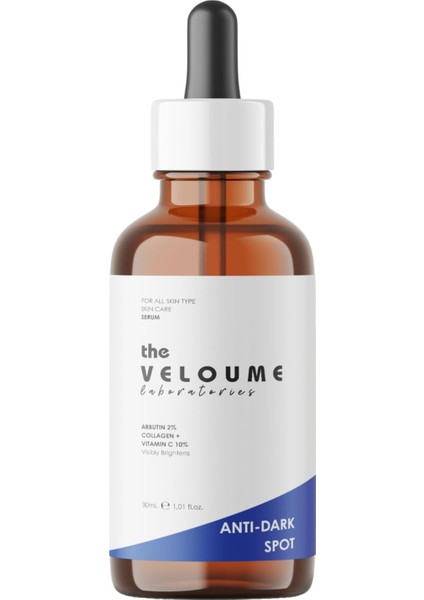 The Veloume Laboratories | Leke Karşıtı Cilt Bakım Serumu, Cilt Lekesi Giderici, 30ML (Arbutin 2% + C Vitamini 10% + Kolajen) modelleri