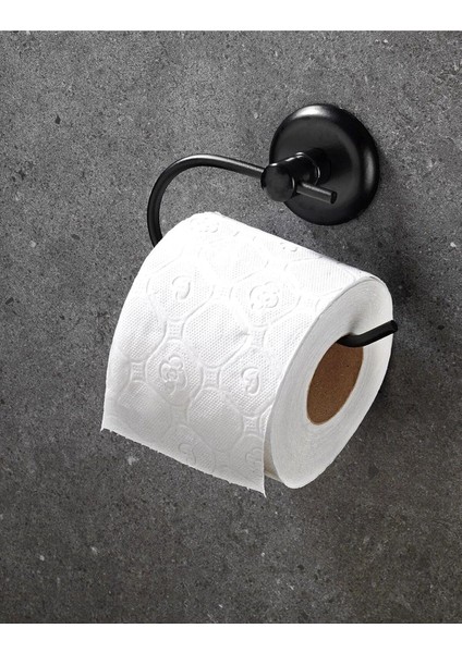 Haus Yapışkanlı Tuvalet Kağıtlığı Wc Kağıtlık Tuvalet Kağıdı Askısı Siyah