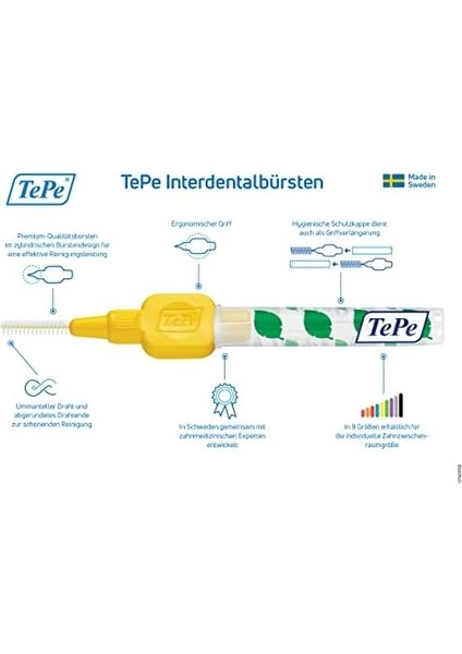Tepe 0.7 mm - Sarı Diş Arayüz Fırçası (1x 8 Adet) fiyatları