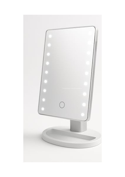 Busstier LED Işıklı Makyaj Aynası Dokunmatik 3 Işık Modlu Ayarlanabilir Oynar Başlıklı Masa Üstü Ayna Beyaz Işık Gün Işığı Sıcak Işık