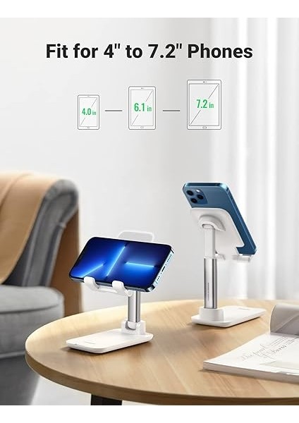 Katlanabilir Telefon Tutacağı iPhone ile Uyumlu Galaxy Redmi Huawei (Beyaz) indirimleri